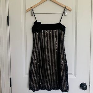 Jessica McClintock for Gunne Sax Sequined Cocktail Dress Black 1